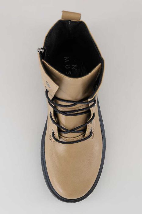 Ghete de piele ecologica cu fermoar, MUSK, Maro, Nr 37, NOU, 229 Lei