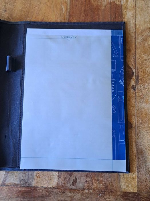 папка луксозна за документи кожена синя Марксман Marksman Размер А4