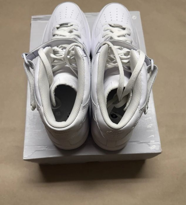 Adidasi Nike Air Force 1 Mid Triple White - SALES