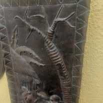 Tablou din cupru de exterior cu tenta africana