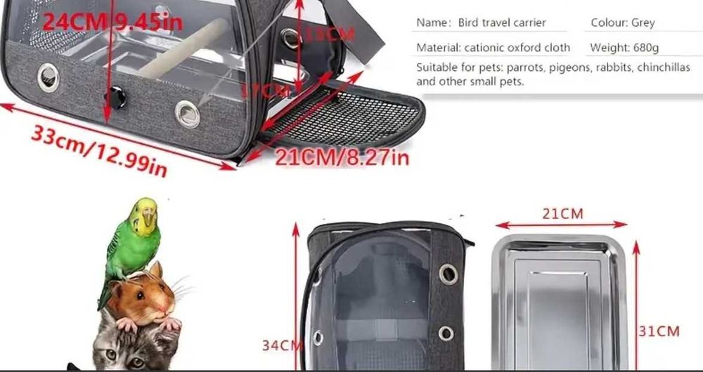 Geantă portabilă pentru transportul păsărilor