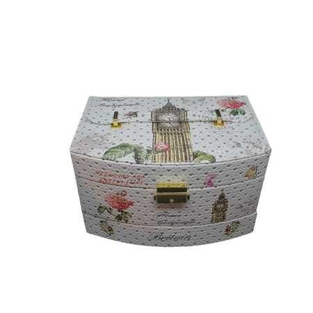 Caseta bijuterii, cu Imprimeu Big Ben, Multicolor, 220x150x140