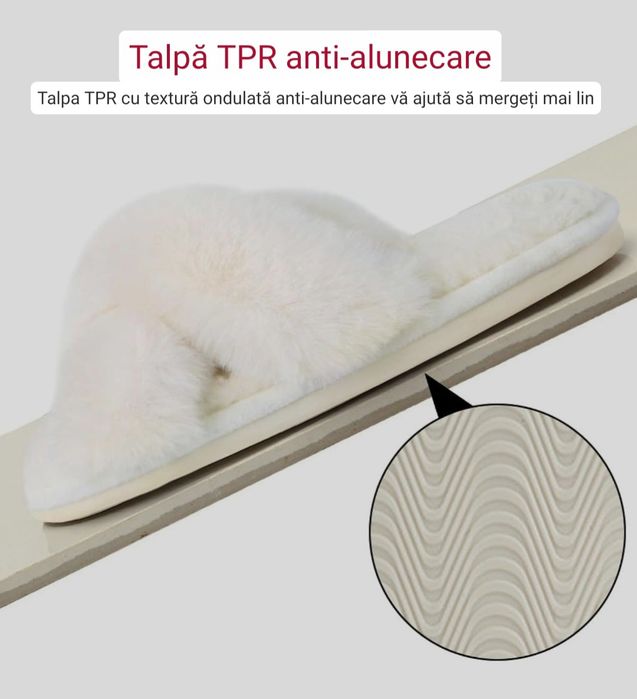 Papuci de damă fuzzy Jane Troides  40-41