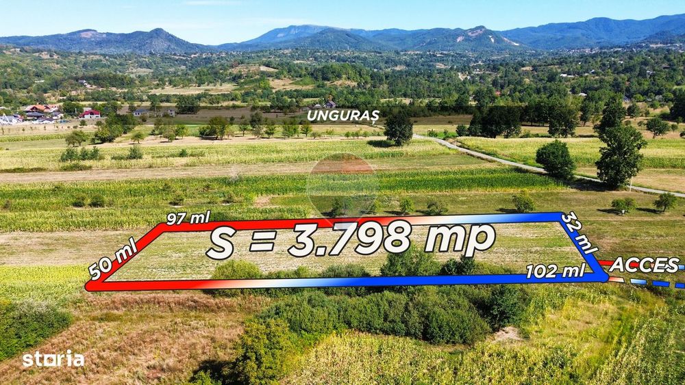 Teren intravilan 3798mp | UNGURAS MARAMURES LA 50M DE ASFALT