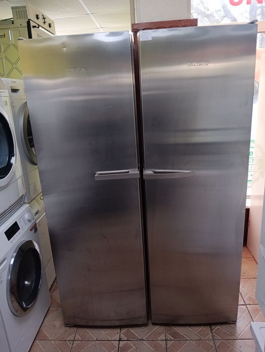 Комплект огромни иноксови фризер и хладилник  Миеле Miele 2 г.Гаранция