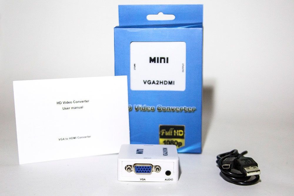 Переходник из VGA в HDMI для подкл. Ноутбука и проектора к телевизору