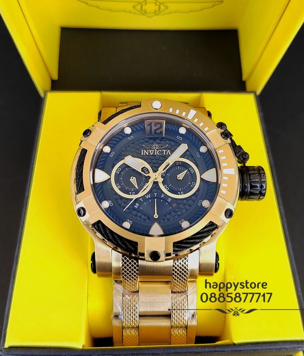 часовник INVICTA Bolt Men Gold and Black 52 mm, Инвикта нов