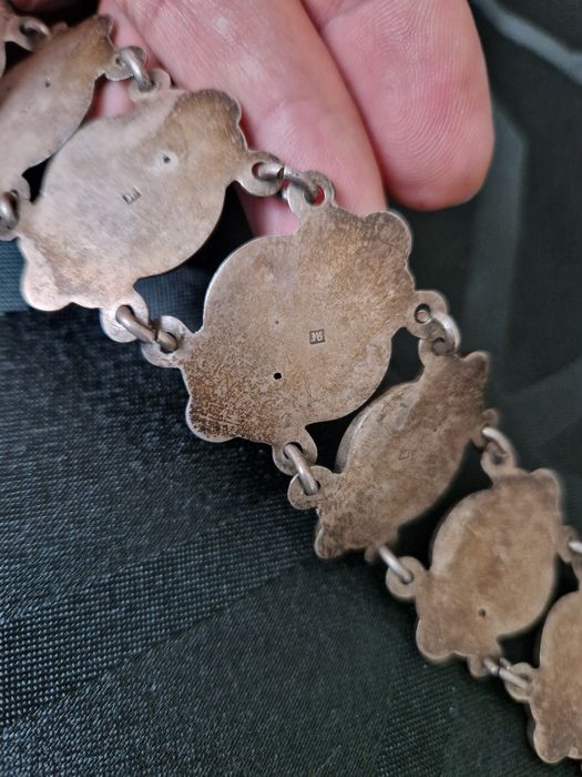 Страхотен антикварен руски кавказки сребърен колан с ниело