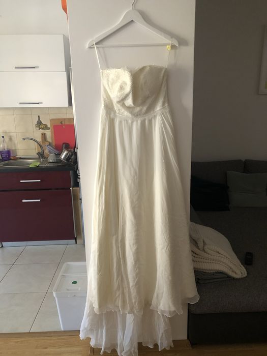 Rochie de mireasa, ivoire, matase, L
