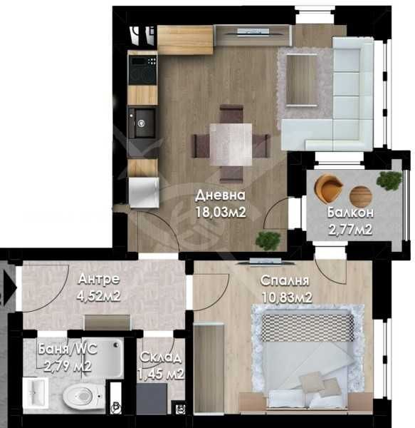 Продава се Двустаен апартамент в Пловдив, Южен - 65 кв.м за 1877 €/кв.м - Снимка #3