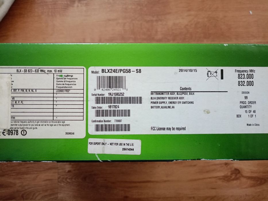 Microfon wireless Shure BLX24E/PG58