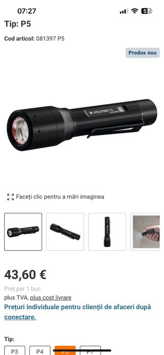 Vând lanterna P5 CORE