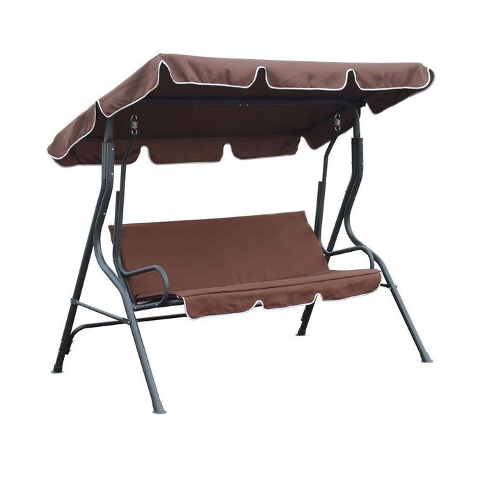 Cадовые качели с навесом, коричневый цвет, компактная модель