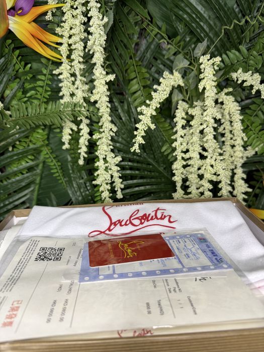 Christian Louboutin High White Red Spikes