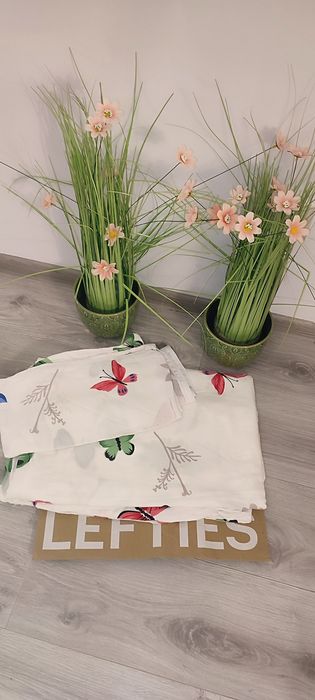 Lenjerie de pat, imprimeu fluturi, 100%bumbac satinat, nou