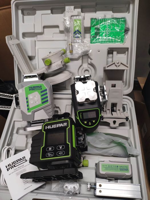 Лазерни нивелири Huepar , 4D, 16 линии с LCD  Оригинални!