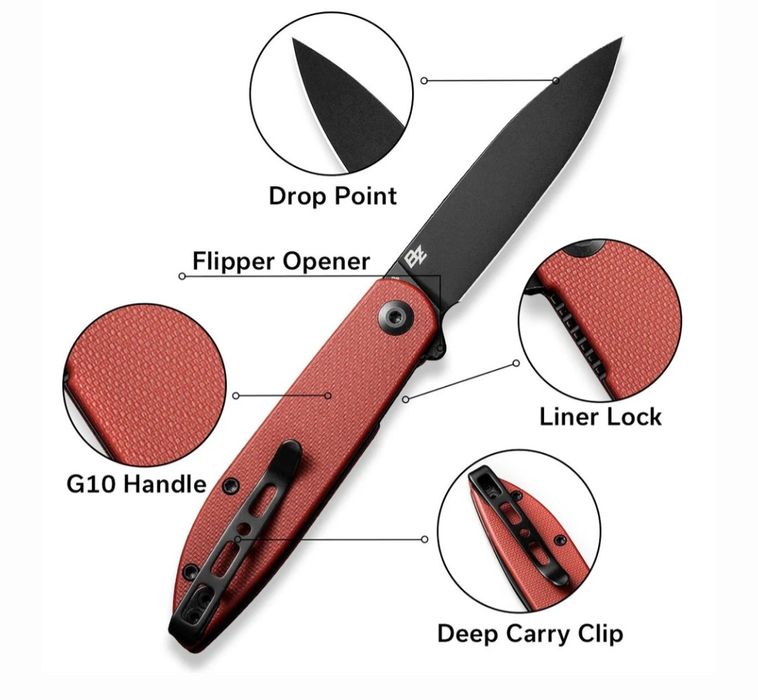 Джобен сгъваем нож титан  WE Knife Smooth Sentinel WE20043-6 от титани