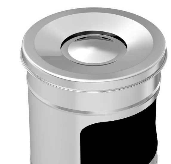 Метален външен пепелник колона с кош