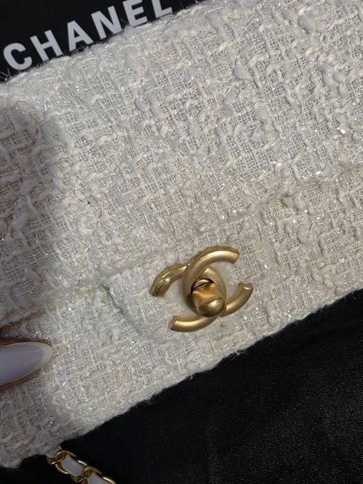 Дамска чанта Chanel Tweed Pearl Crush Flap Bag