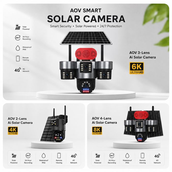 AOV Ai Solar Camera / Наружная камера видеонаблюдения / Доставка 24/7