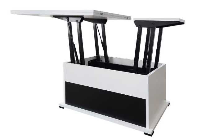 Masa Cafea cu sertar Extensibila alb/negru