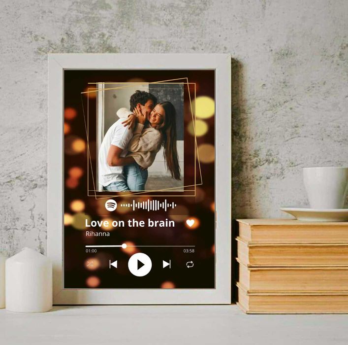 ПОДАРЪК за Св. Валентин - Персонализирана рамка Spotify/календар/колаж