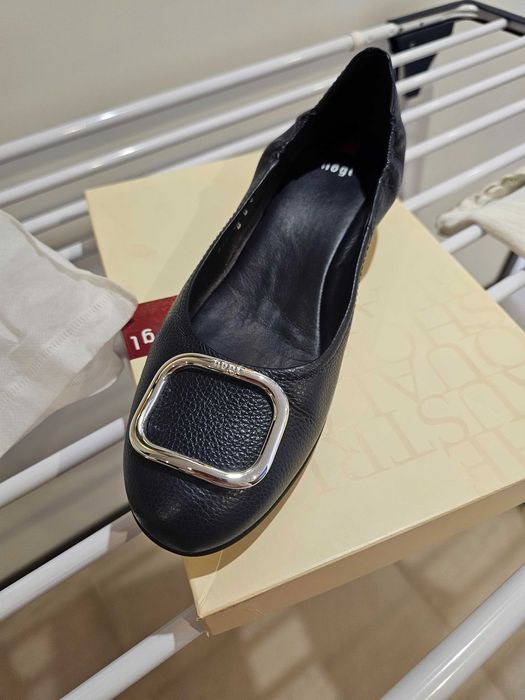 Обувки Hogl естествена кожа в тъмно синьо