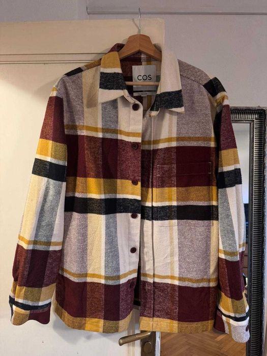 Cămașă în carouri COS, bumbac gros 100%
