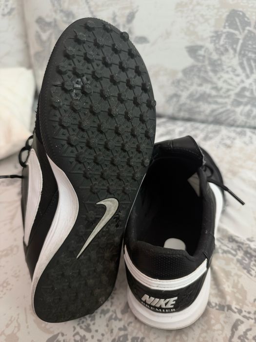 Ghete de fotbal, Premier III U TF, Piele naturala, Negru,40,5