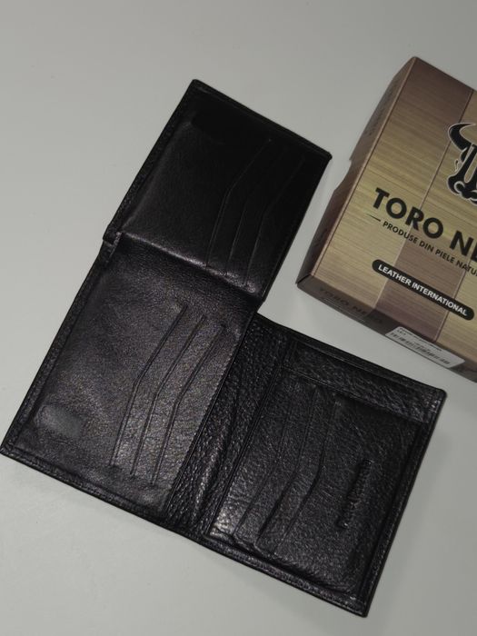 Portofel barbati din piele naturala negru