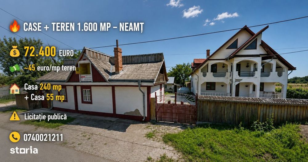 Casa P+M 240 mp + Casa 55mp + Teren 1.600mp ~ Timisesti - Neamt