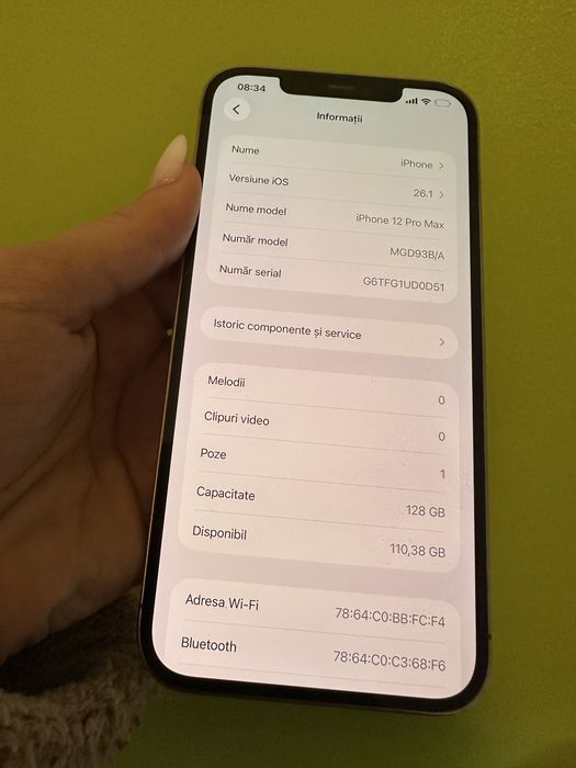 iPhone 12 Pro Max 128 GB – Funcțional – Baterie 76%