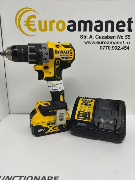 Masina de insurubat si gaurit DeWalt DCD791P2, 18V XR, 5Ah -I-