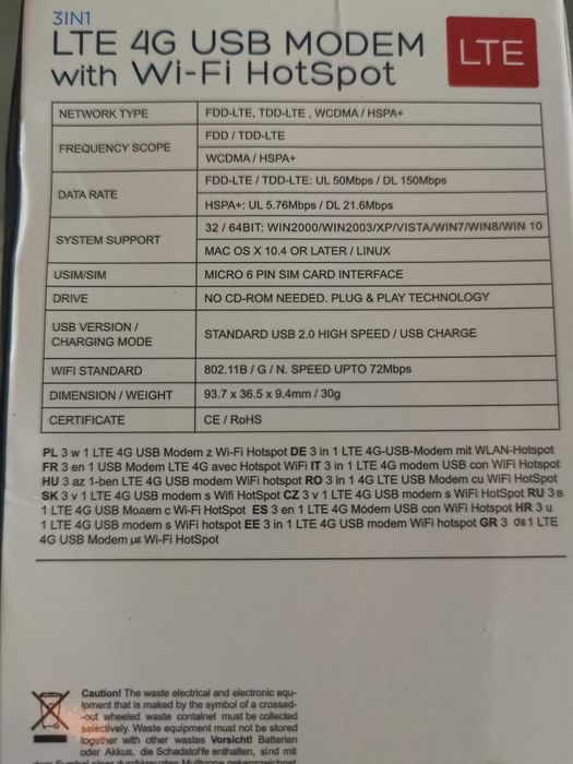 Stick modem router wi fi 4G LTE Digi Orange Vodafone Telekom Galati