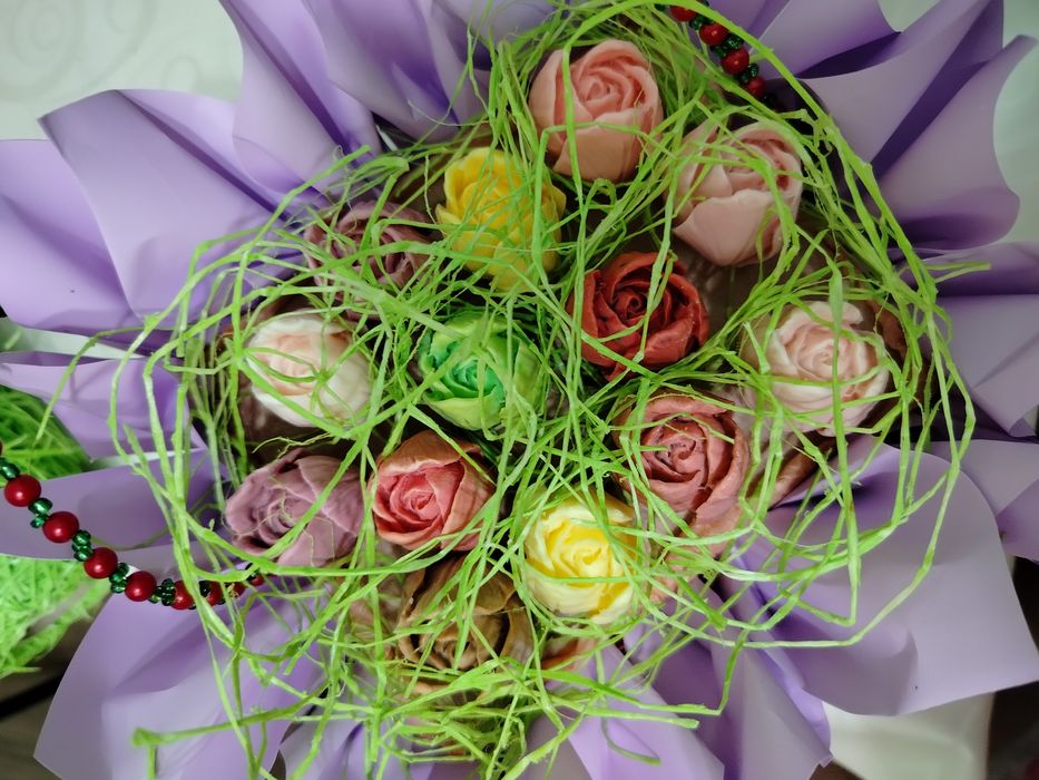 Букет из мыльных цветов