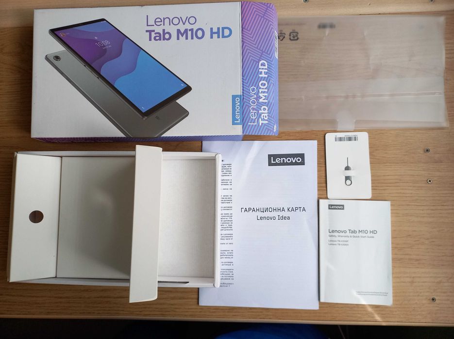 Lenovo Tab M10 HD 4GB/64GB (TB-X306F) – Пълен комплект с кутия + 2 калъфа