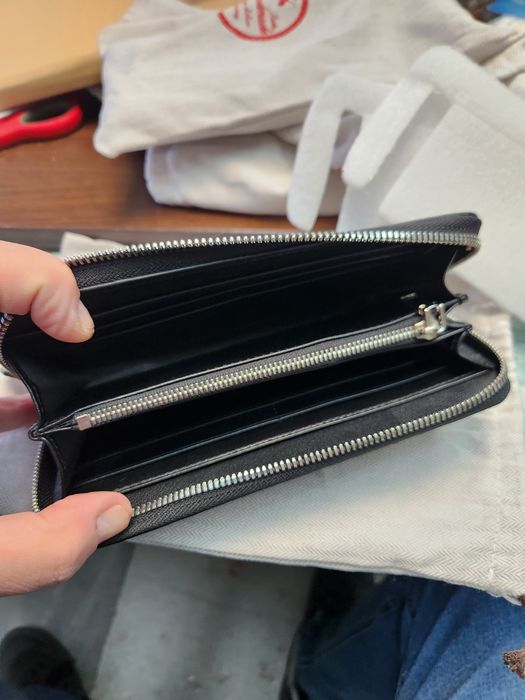 Портмоне от натурална крокодилска кожа с цип