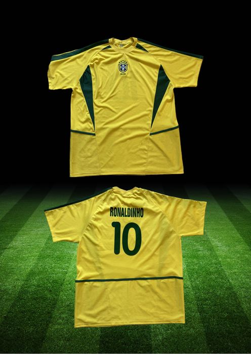 Тениска за футбол Brazil Ronaldinho 10 ретро XL/2XL