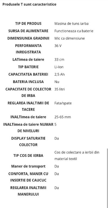 Vând mașină de tuns iarba Black & Decker pe acumulator- noua