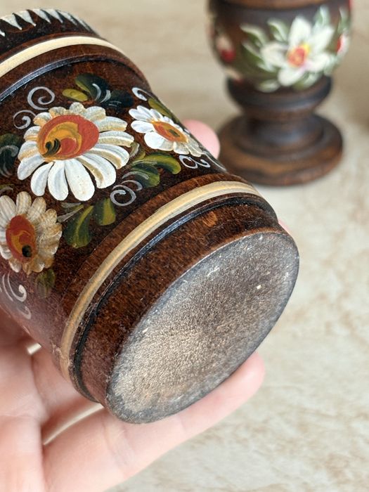 Set rustic de lemn, traditional, pictat manuale