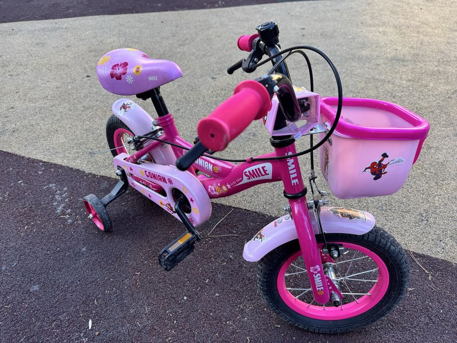 Bicicleta Fucsia cu Cos Roz pentru Copii - 12"
