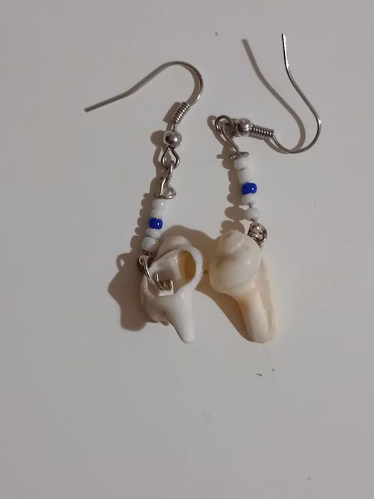 Обици от морски щипки и стъклени синци