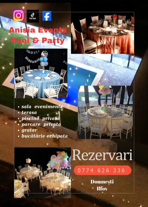 Locatie petreceri piscina evenimente majorat aniversari botez cununie