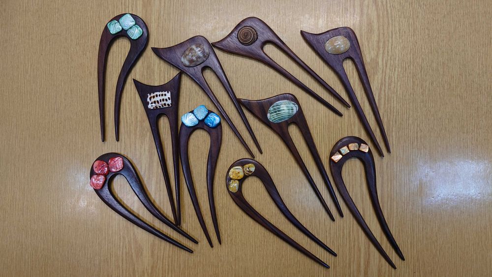 700бр / Дървени фуркети за коса на едро