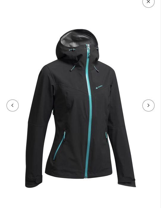 Дамско водоустойчиво яке за планински преходи MH500 - черно