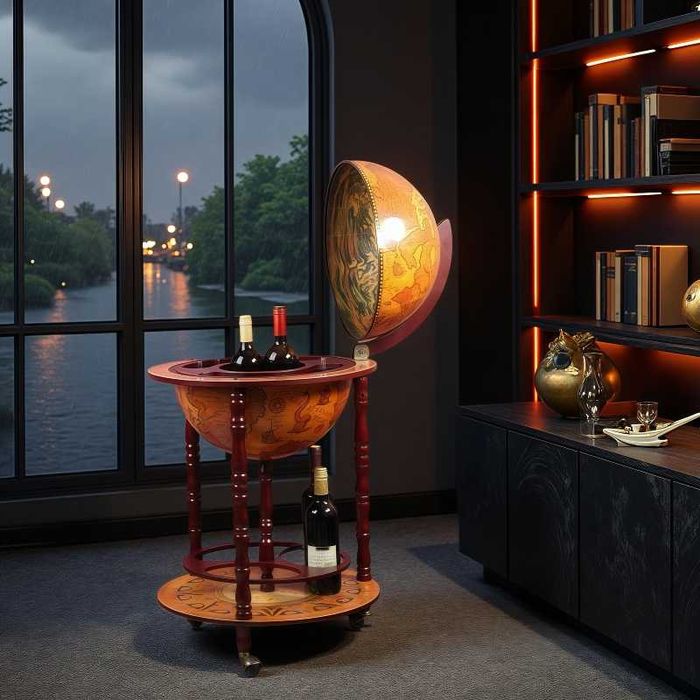 Нов Голям Глобус Мини Бар - Поставка за Бутилка / Вино/Юбилей!
