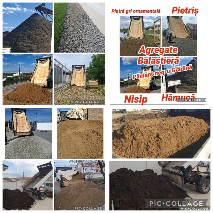 Piatra gri decorativa piatra de munte decorativa nisip pietris hamuca balast pamamt negru gradina compost piatra concasata  agregate balastiera moloz