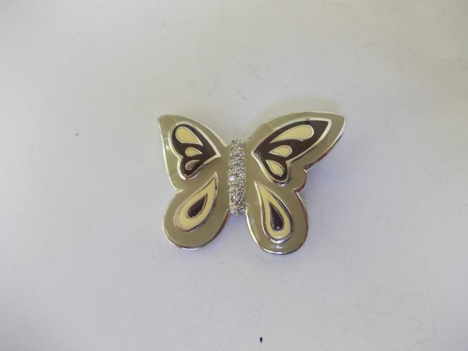 Medalion pandantiv vechi din argint cu pietre fluture