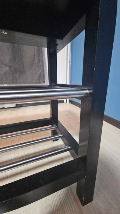 Bancă depozitare pantofi IKEA TJUSIG, negru, 108x34x50 cm