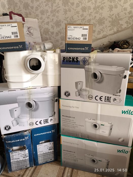 Фекальные насосы Grundfos и другие.